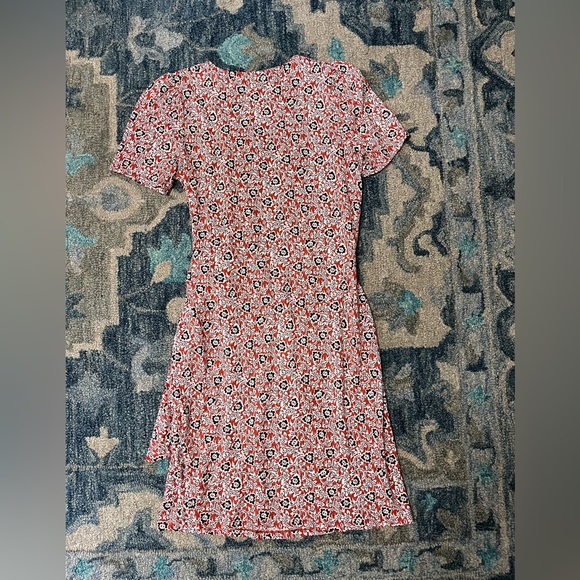 NWT - Boden Knot Front Tencel Jersey Dress - Red Floral - Size 8L - Picture 9 of 11